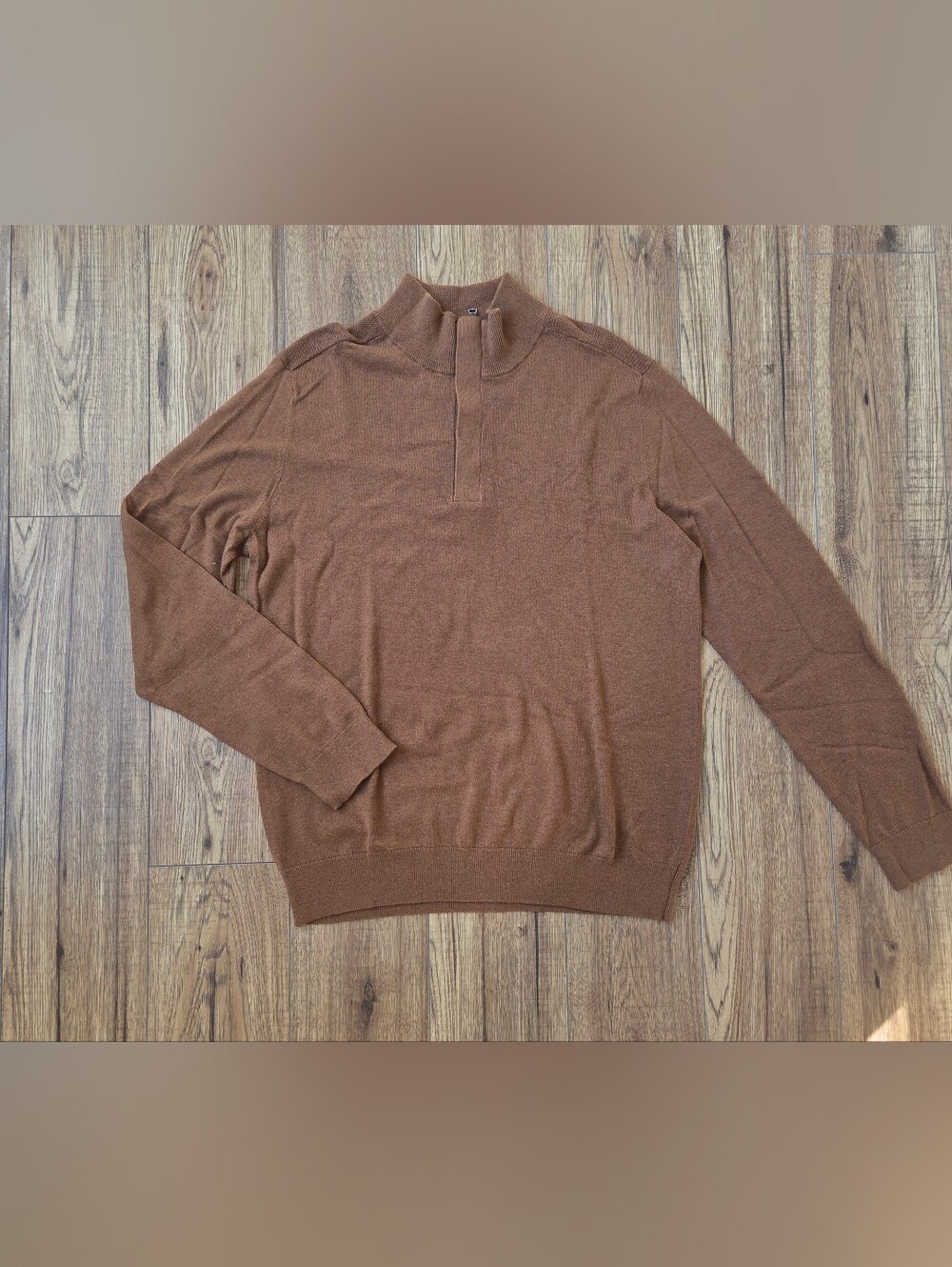 Banana Republic Men's Brown Quarter-Zip Premium Luxe Yarn Knit Sweater Size L